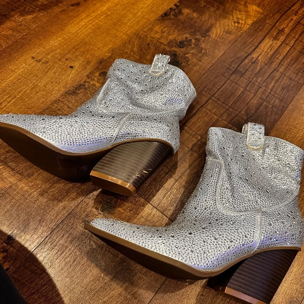 Silver Ankle Boots - Picture 4 of 9